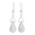 Jade dangle earrings, 'Marvelous Drop in Apple Green' - Apple Green Jade and Sterling Silver Dangle Earrings thumbail