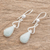 Jade dangle earrings, 'Marvelous Drop in Apple Green' - Apple Green Jade and Sterling Silver Dangle Earrings (image 2b) thumbail