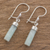 Jade dangle earrings, 'Apple Green Mayan Pillars' - Apple Green Jade Cylindrical Dangle Earrings from Guatemala (image 2b) thumbail
