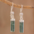 Jade dangle earrings, 'Green Mayan Pillars' - Green Jade Cylindrical Dangle Earrings from Guatemala