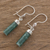 Jade dangle earrings, 'Green Mayan Pillars' - Green Jade Cylindrical Dangle Earrings from Guatemala (image 2b) thumbail