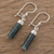 Jade dangle earrings, 'Dark Green Mayan Pillars' - Dark Green Jade Cylindrical Dangle Earrings from Guatemala (image 2b) thumbail