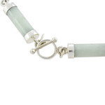 Jade link bracelet, 'Calm Beauty' - Light Jade Cylinders Sterling Silver Link Wristband Bracelet
