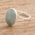 Jade cocktail ring, 'Facet Fixation' - Handcrafted Faceted Jade Oval Sterling Silver Cocktail Ring (image 2b) thumbail
