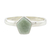 Jade cocktail ring, 'Striking in Pale Green' - Pale Green Jade Pentagon and Sterling Silver Cocktail Ring thumbail