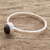 Jade solitaire ring, 'Oval Delight' - Oval Black Jade Solitaire Ring from Guatemala (image 2) thumbail