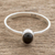 Jade solitaire ring, 'Oval Delight' - Oval Black Jade Solitaire Ring from Guatemala (image 2b) thumbail
