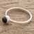 Jade solitaire ring, 'Round Delight' - Round Black Jade Solitaire Ring from Guatemala (image 2) thumbail