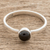 Jade solitaire ring, 'Round Delight' - Round Black Jade Solitaire Ring from Guatemala (image 2b) thumbail