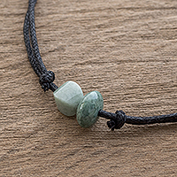 Jade pendant necklace, 'Vibrant Culture' - Guatemalan Pendant Necklace with Natural Jade Beads