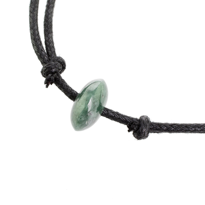 Jade pendant necklace, 'Dark Green Mayan Disc' - Guatemalan Necklace with a Dark Green Jade Disc Pendant