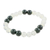 Jade and moonstone beaded stretch bracelet, 'Fields and Clouds' - Dark Green Jade and Moonstone Bead Stretch Bracelet (image 2c) thumbail
