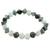Jade beaded stretch bracelet, 'Jade Contrasts' - Guatemalan Green Black and Pale Jade Beaded Stretch Bracelet (image 2b) thumbail