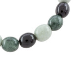 Jade beaded stretch bracelet, 'Light and Shade' - Black Green and Pale Natural Jade Beaded Stretch Bracelet