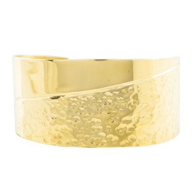 Brass cuff bracelet, 'Royal Combination' - Combination Finish Brass Cuff Bracelet from Guatemala