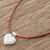 Fine silver pendant necklace, 'Signal of Love' - Fine Silver Heart Pendant Necklace from Guatemala thumbail