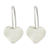 Fine silver drop earrings, 'Fingerprint Hearts' - Heart-Shaped Fine Silver Drop Earrings from Guatemala