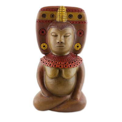 Ceramic sculpture, 'Goddess of Fertility' - Ceramic Sculpture of a Mesoamerican Figure from Nicaragua