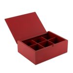 Wood tea box, 'Home Delicacies' - Handcrafted Wood Tea Box in Red from Costa Rica