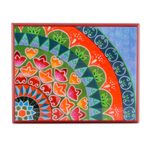 Wood tea box, 'Home Delicacies' - Handcrafted Wood Tea Box in Red from Costa Rica