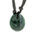 Jade pendant necklace, 'Ancient Strength' - Green Jade Pendant Necklace with Cotton Cord thumbail