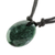Jade pendant necklace, 'Ancient Strength' - Green Jade Pendant Necklace with Cotton Cord (image 2b) thumbail