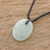 Jade pendant necklace, 'Ancient Splendor' - Green Jade Pendant Necklace with Cotton Cord (image 2) thumbail