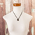 Jade pendant necklace, 'Ancient Allure' - Black Jade Pendant Necklace with Cotton Cord (image 2j) thumbail