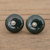 Jade stud earrings, 'Dark Green Mayan Medallions' - Circular Jade Stud Earrings in Dark Green from Guatemala (image 2) thumbail