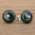 Jade stud earrings, 'Dark Green Mayan Medallions' - Circular Jade Stud Earrings in Dark Green from Guatemala (image 2b) thumbail