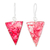 Recycled CD dangle earrings, 'Pink Triangles' - Pink Triangular Recycled CD Dangle Earrings from Guatemala (image 2a) thumbail
