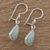 Jade dangle earrings, 'Apple Green Tears' - Drop-Shaped Jade Dangle Earrings in Apple Green (image 2b) thumbail