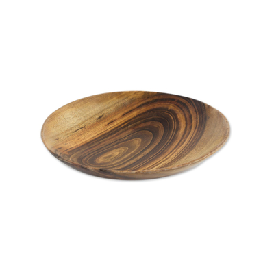 Wood bowl, 'Taste of Nature' - Handcrafted Jobillo Wood Serving Bowl from Guatemala