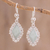 Jade dangle earrings, 'Apple Green Diamond Dahlia' - Apple Green Jade Diamond-Shaped Earrings from Guatemala (image 2) thumbail