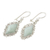 Jade dangle earrings, 'Apple Green Diamond Dahlia' - Apple Green Jade Diamond-Shaped Earrings from Guatemala (image 2c) thumbail