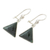 Jade dangle earrings, 'Dark Green Triangle of Life' - Triangular Dark Green Jade Dangle Earrings from Guatemala