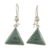 Jade dangle earrings, 'Green Triangle of Life' - Green Triangular Jade Dangle Earrings from Guatemala thumbail