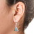 Jade dangle earrings, 'Green Triangle of Life' - Green Triangular Jade Dangle Earrings from Guatemala (image 2c) thumbail