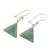 Jade dangle earrings, 'Green Triangle of Life' - Green Triangular Jade Dangle Earrings from Guatemala (image 2d) thumbail