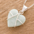 Jade pendant necklace, 'Hopeful Destiny' - Jade and Sterling Silver Heart Pendant Necklace (image 2b) thumbail