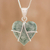 Jade pendant necklace, 'Magical Destiny' - Jade and Sterling Silver Heart Pendant Necklace (image 2) thumbail