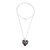 Jade pendant necklace, 'Inspiring Destiny' - Black Jade and Sterling Silver Heart Pendant Necklace (image 2c) thumbail
