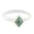 Jade single stone ring, 'Love Rhombus in Green' - Green Rhombus Jade Single Stone Ring from Guatemala thumbail