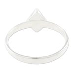 Jade single stone ring, 'Love Rhombus in Green' - Green Rhombus Jade Single Stone Ring from Guatemala