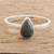 Jade single stone ring, 'Dark Green Ancient Drop' - Dark Green Drop-Shaped Jade Single Stone Ring from Guatemala (image 2) thumbail