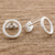 Sterling silver stud earrings, 'Rings of Harmony' - Circular Sterling Silver Stud Earrings from Guatemala (image 2b) thumbail