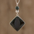 Jade pendant necklace, 'Dark Green Mayan Rhombus' - Dark Green Jade Pendant Necklace from Guatemala (image 2) thumbail