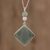 Jade pendant necklace, 'Apple Green Mayan Rhombus' - Apple Green Jade Pendant Necklace from Guatemala (image 2) thumbail