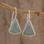 Jade drop earrings, 'Apple Green Mayan Triangles' - Apple Green Triangular Jade Earrings from Guatemala thumbail