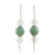 Jade and rose quartz drop earrings, 'Apple Green Mayan Earth' - Apple Green Jade and Rose Quartz Earrings from Guatemala thumbail